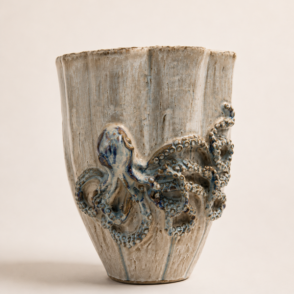 Blue Octopus Vase