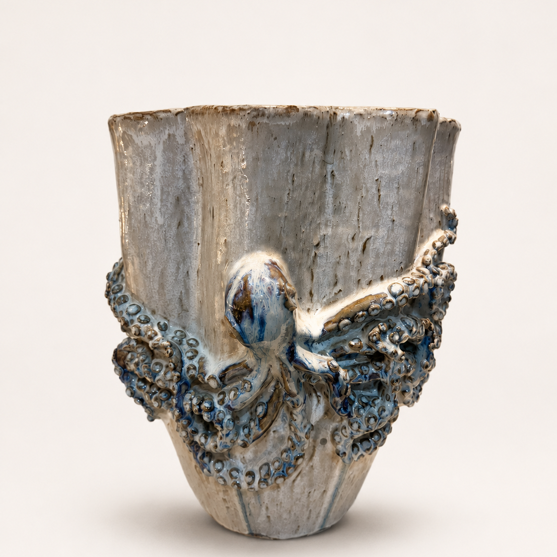 Blue Octopus Vase
