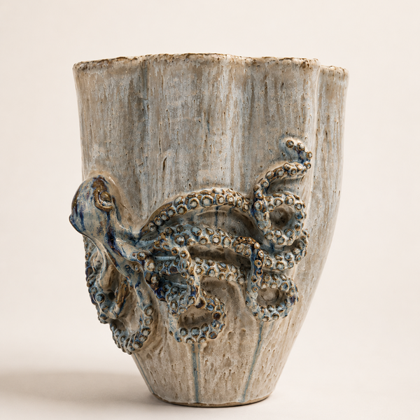 Blue Octopus Vase