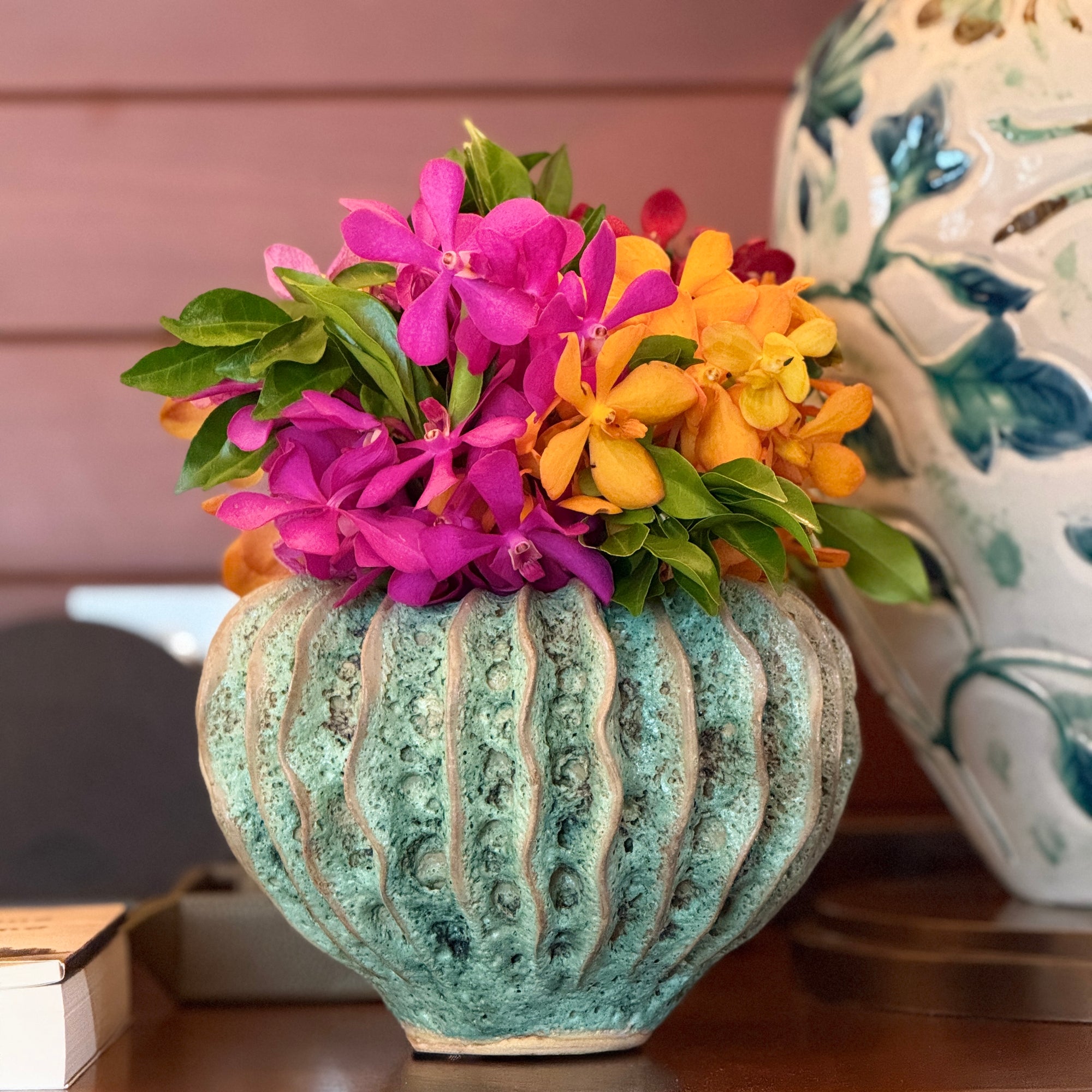 Coral Pumpkin Vase