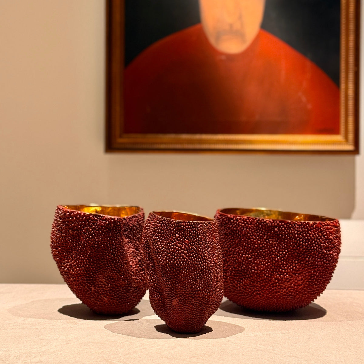 JJCurated Jackfruit Solid Brass Vases burgundy