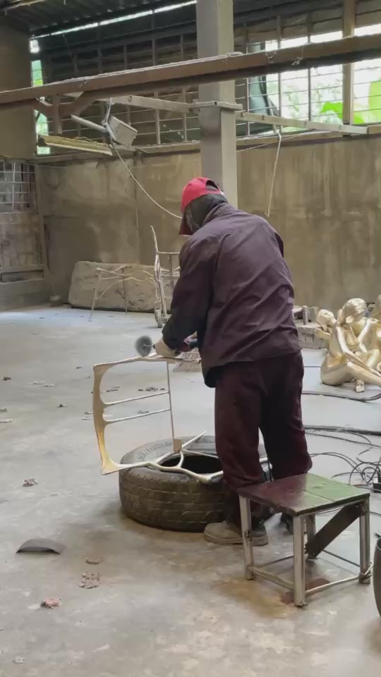 JJCurated_Brass Collection making the chair at the factory